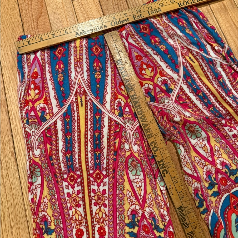 VTG Billabong Red Blue Paisley Pants Casual Comfy Strech bell bottom festival - Picture 3 of 7